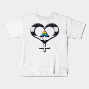 Heart-Shaped LGBT Ally Pride Female Gender Symbol Kids T-Shirt